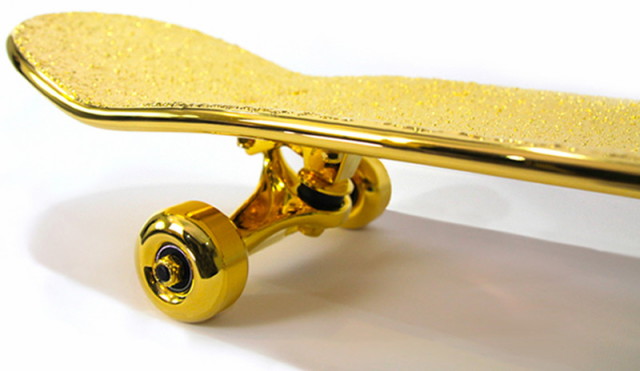 A New York company has launched a gold plated skateboard for $15,000